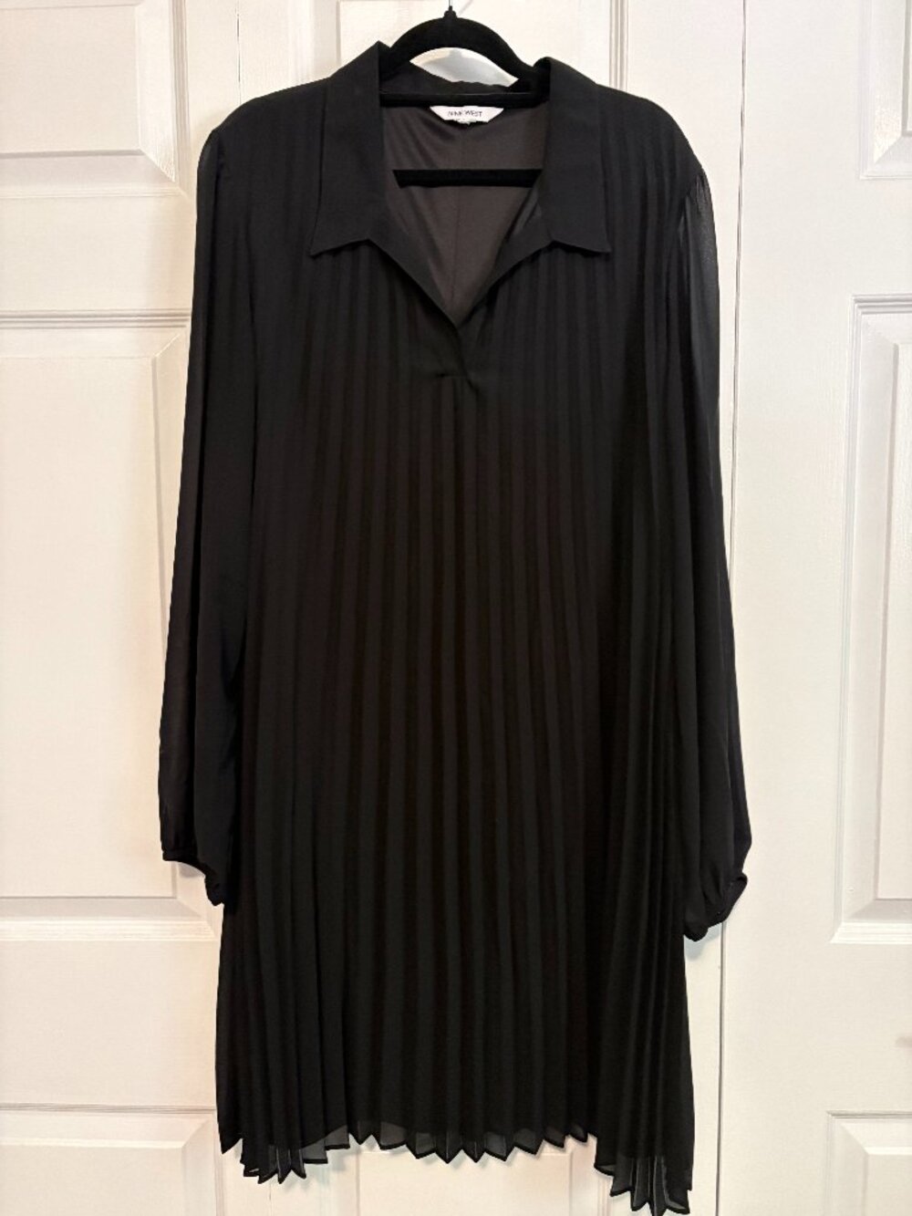 Nine West Black Pleated Dress – Effortless Elegance